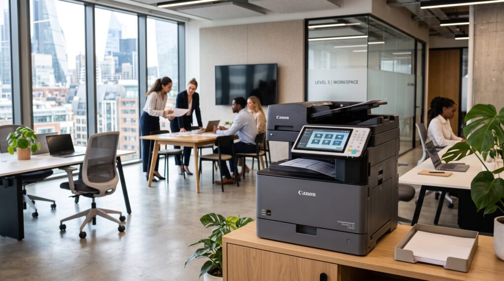 Find the Right Scanner Printer and Photocopier for Your Business 5 Multifunction office printer and scanner in a UK workplace